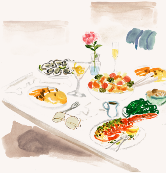 Food Table Illustration